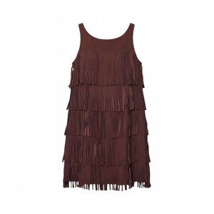 Suede Flapper Fringed Dress